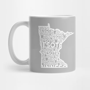 Minnesota State Map Wordmark Fill Mug